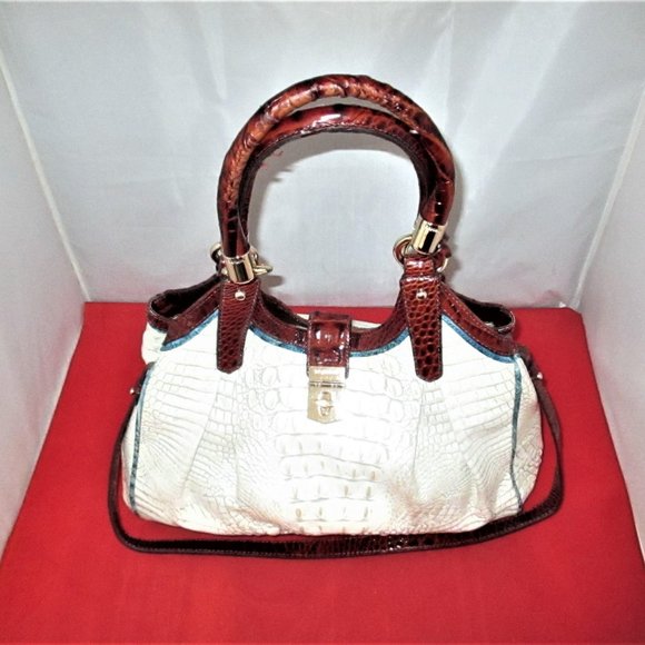 Brahmin Elisa Pearl Presley Embossed Leather Satchel - Picture 5 of 16
